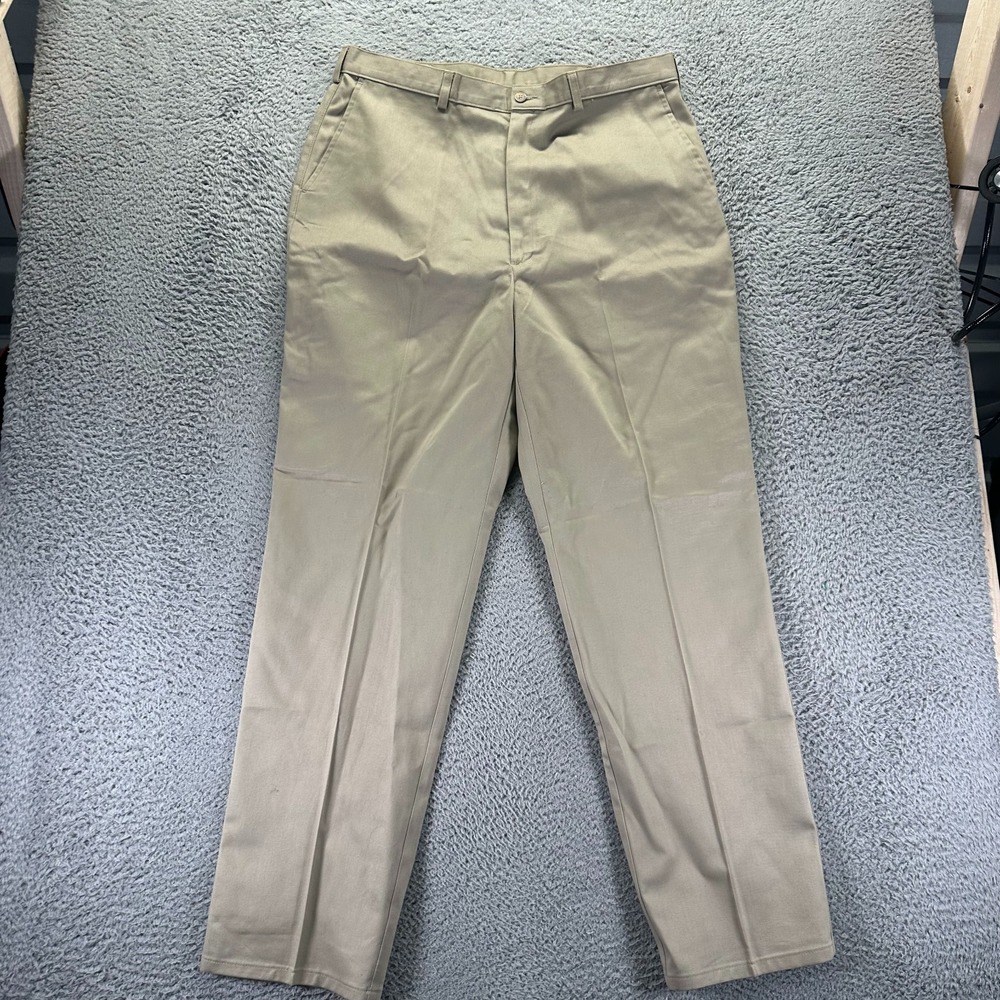 Hunt Club Wrinkle Free‎ Pant Men's 38x34 Beige Cotton Khakis Straight Workwear